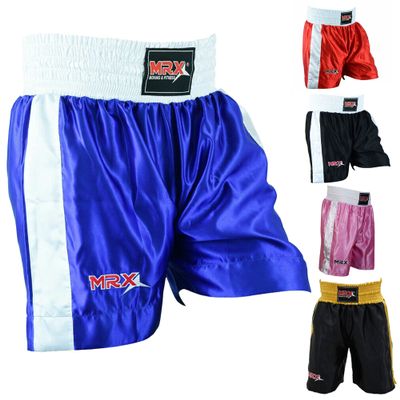 Men Boxing Shorts for Boxing Training Fitness Gym Cage Fight MMA Mauy Thai Kickboxing Trunks Clothing Blue Small