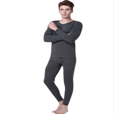Jueshanzj Men's Round Neck Underwear Thickening Set L Dark Gray