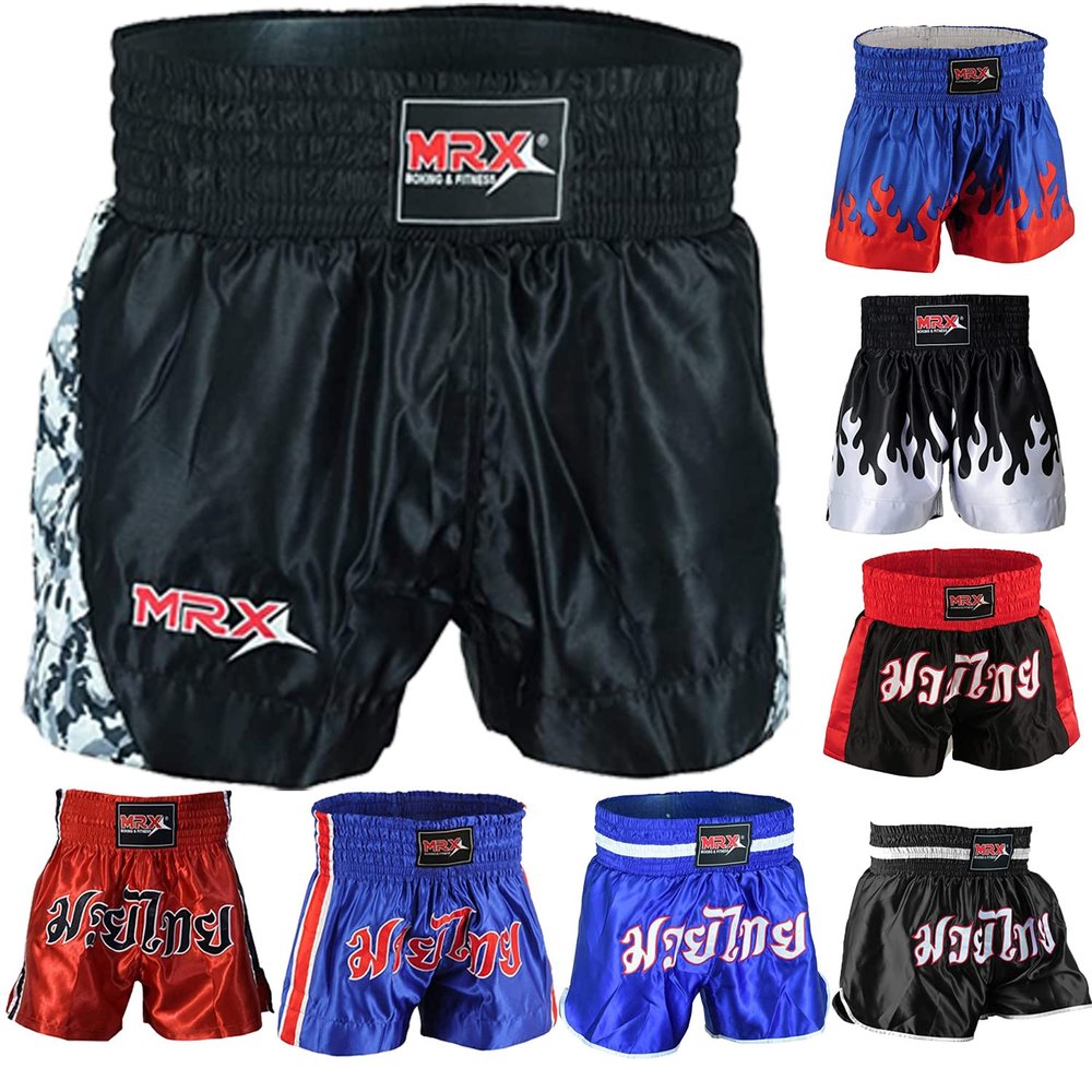 MRX Boxing Shorts for Men Training Fighting Muay Thai Shorts Boxing MMA BJJ Short Kickboxing Trunks Clothing Black X-Small