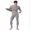 Jueshanzj Men's V-Neck Thermal Underwear Set XXL Light Gray view 1