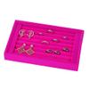 SolUptanisu red jewellery inserts,Earring Jewelry Tray,Jewelry Display Box Ring Earrings Display Storage Tray Case Velvet Organiser Holder Compatible with Tie Clip Earrings Rose Red view 1