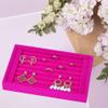 SolUptanisu red jewellery inserts,Earring Jewelry Tray,Jewelry Display Box Ring Earrings Display Storage Tray Case Velvet Organiser Holder Compatible with Tie Clip Earrings Rose Red view 3