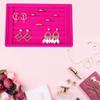 SolUptanisu red jewellery inserts,Earring Jewelry Tray,Jewelry Display Box Ring Earrings Display Storage Tray Case Velvet Organiser Holder Compatible with Tie Clip Earrings Rose Red view 4