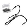DONQL Fishing Hooks Treble Hook High Carbon Steel Treble Hooks Super Sharp Solid Triple Barbed Fish Hook (Size 5, Pack of 20, Black Chrome) view 1