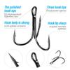 DONQL Fishing Hooks Treble Hook High Carbon Steel Treble Hooks Super Sharp Solid Triple Barbed Fish Hook (Size 5, Pack of 20, Black Chrome) view 3