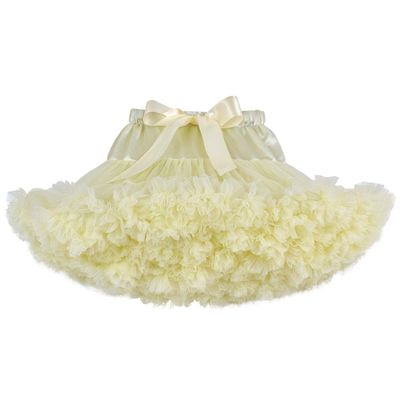 URVIP Women Tiered Tulle Pleated Tutu Skirt Princess Ballet Dance Pettiskirt One Size Yellow