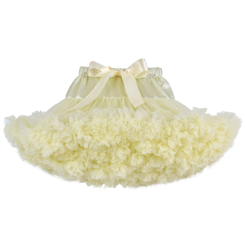 URVIP Women Tiered Tulle Pleated Tutu Skirt Princess Ballet Dance Pettiskirt One Size Yellow
