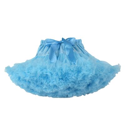 URVIP Women Tiered Tulle Pleated Tutu Skirt Princess Ballet Dance Pettiskirt One Size Baby Blue