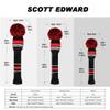 Scott Edward Red Warning Golf Headcover Set of 5, for Driver Woood(460cc), Fairway Wood*2 and Hybrid*2 view 3