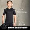 Elite Sports Kids Jiu Jitsu BJJ Rash Guard, Short Half Sleeve Compression Shirt for Youth Boys Girls Sports Nogi Training Black view 3