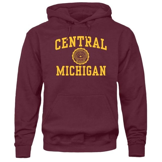 Barnesmith Central Michigan University Chippewas Hooded Sweatshirt, Heritage, Maroon, Small