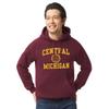 Barnesmith Central Michigan University Chippewas Hooded Sweatshirt, Heritage, Maroon, Large view 2