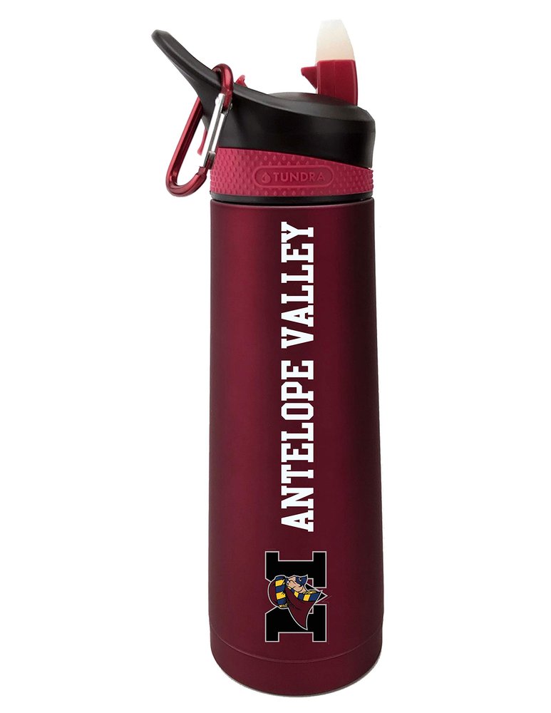 The Fanatic Group Personalized Antelope Valley College Dual Walled Stainless Steel Sports Bottle, Design-1 - Burgundy