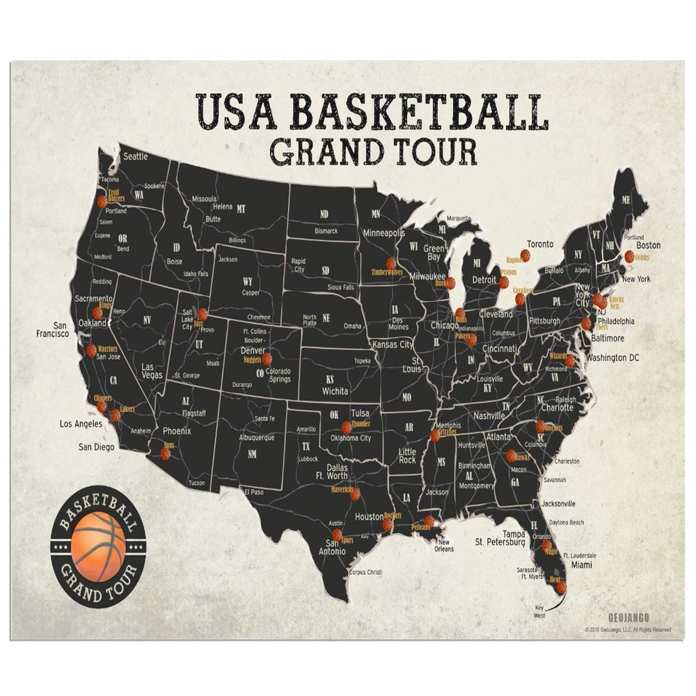 Basketball Stadium Map Poster (30x20)