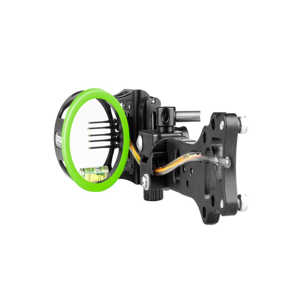 VIPER Archery Venom PRO Fixed Plate Compound Bow Sight, Made in USA, Durable Machined Aluminum, 5 Ultra-Bright Pins, Toolless Micro-Tune Elevation & Windage, 2nd & 3rd Axis Adjustments, 0.015 Pin