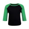 ILTEX Kids & Youth 3/4 Sleeves Athletic Baseball Raglan Infant Toddler Jersey Cotton & Polyester T-Shirt in Multi Function Sports & Outdoors, Gym and Exercise(20+ Colors) (Y-Medium, Black/Kelly Green) view 1