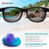 RIVBOS Kids Sunglasses Boys with Strap Polarized Rubber Flexible Shades for Toddler and Children Age 3-10 RBK023-1 Black Coating Lens view 3