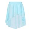 Freebily Kids Girls Basic High-Low Elastic Waistband Chiffon Skirt Irregular Circular Ballet Jazz Dance Studio Practice Dress Light_Blue 12 view 1