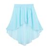 Freebily Kids Girls Basic High-Low Elastic Waistband Chiffon Skirt Irregular Circular Ballet Jazz Dance Studio Practice Dress Light_Blue 12 view 2