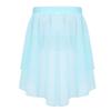 Freebily Kids Girls Basic High-Low Elastic Waistband Chiffon Skirt Irregular Circular Ballet Jazz Dance Studio Practice Dress Light_Blue 12 view 3