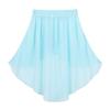 Freebily Kids Girls Basic High-Low Elastic Waistband Chiffon Skirt Irregular Circular Ballet Jazz Dance Studio Practice Dress Light_Blue 12 view 4
