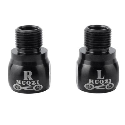 1 Pair Bike Pedal Extender Adapters Extension Screws, Black