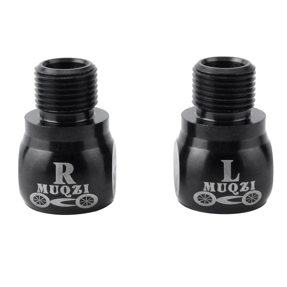 1 Pair Bike Pedal Extender Adapters Extension Screws, Black