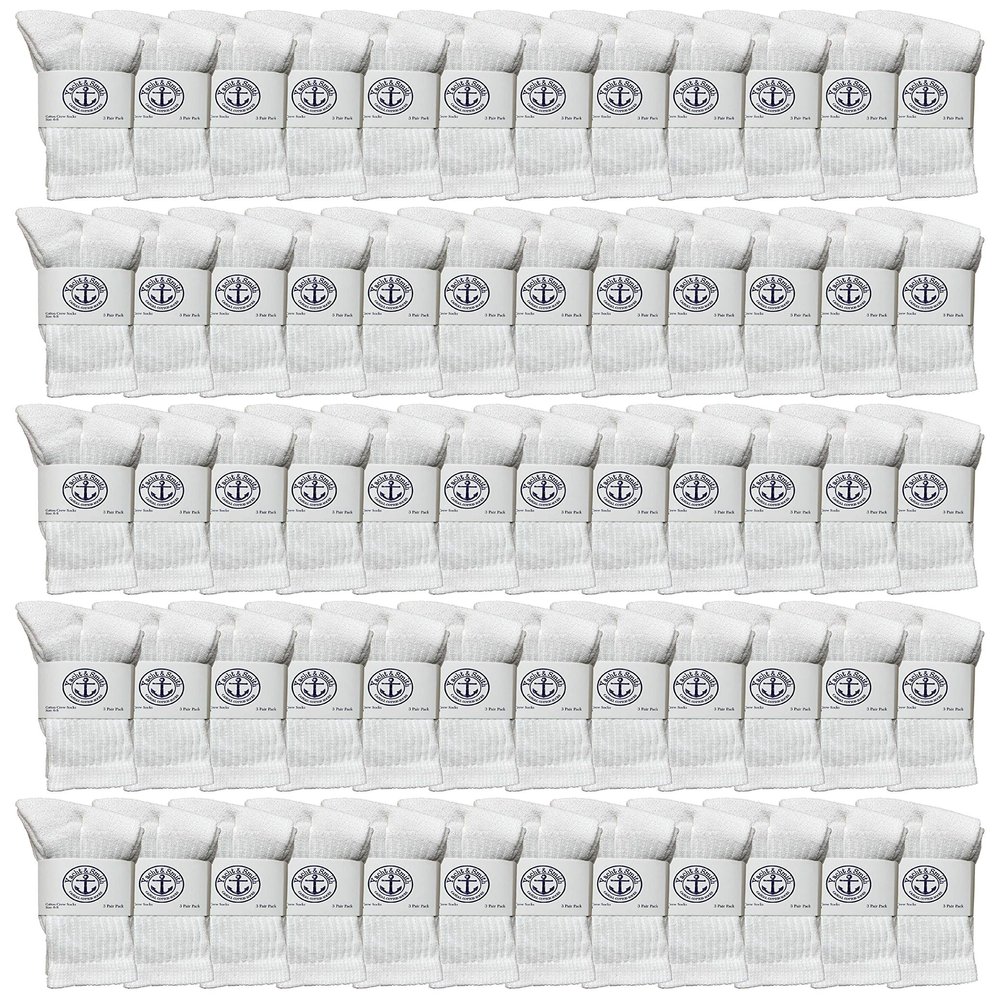 Yacht & Smith 60 Pairs Of Wholesale Kids Crew Socks, Childrens Cotton Casual Crew Socks Size 6-15