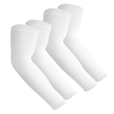 Aegend Sun Protection Cooling Arm Sleeves Sun Sleeves for Men & Women for Cycling, Running, Basketball, Football, Golf, Volleyball, Driving, White 2 Pairs