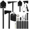 IUNIO Survival Off-Roading Tool Kit, 19 in 1 Folding Shovel, Camping Axe, Multitool, Pickaxe, with Carrying Bag, for Outdoor, Car Emergency (Upgrade Black) view 1