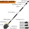 IUNIO Survival Off-Roading Tool Kit, 19 in 1 Folding Shovel, Camping Axe, Multitool, Pickaxe, with Carrying Bag, for Outdoor, Car Emergency (Upgrade Black) view 3