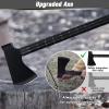 IUNIO Survival Off-Roading Tool Kit, 19 in 1 Folding Shovel, Camping Axe, Multitool, Pickaxe, with Carrying Bag, for Outdoor, Car Emergency (Upgrade Black) view 4