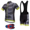 MOXILYN Men's Quick-Dry Cycling Jersey Set Road Bike Bicycle Shirt + Bib Shorts with 9D Gel Padded MTB Riding Clothing kit view 1