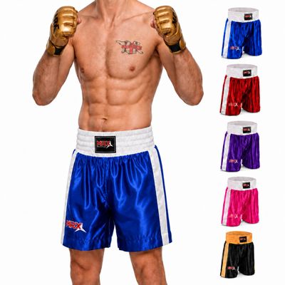 Men Boxing Shorts for Boxing Training Fitness Gym Cage Fight MMA Mauy Thai Kickboxing Trunks Clothing Blue XXL