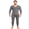 Jueshanzj Men's Solid Color V-Neck Thermal Underwear Set M Dark Gray view 1