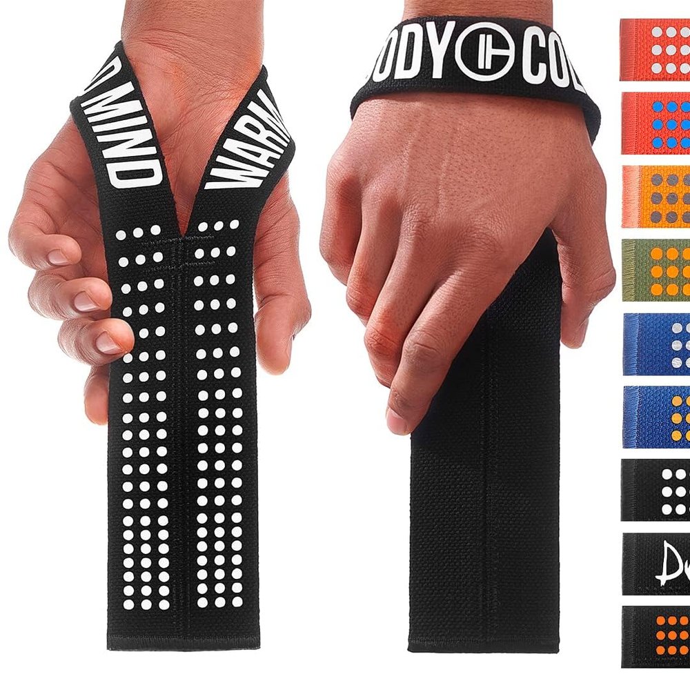 WARM BODY COLD MIND V1 Lifting Wrist Straps for Olympic Weightlifting - Rated at 660 lb - Hand Wraps for Powerlifting, Weight Lifting, Bodybuilding Functional/Cross Training, Deadlift Gym Bar, Cotton