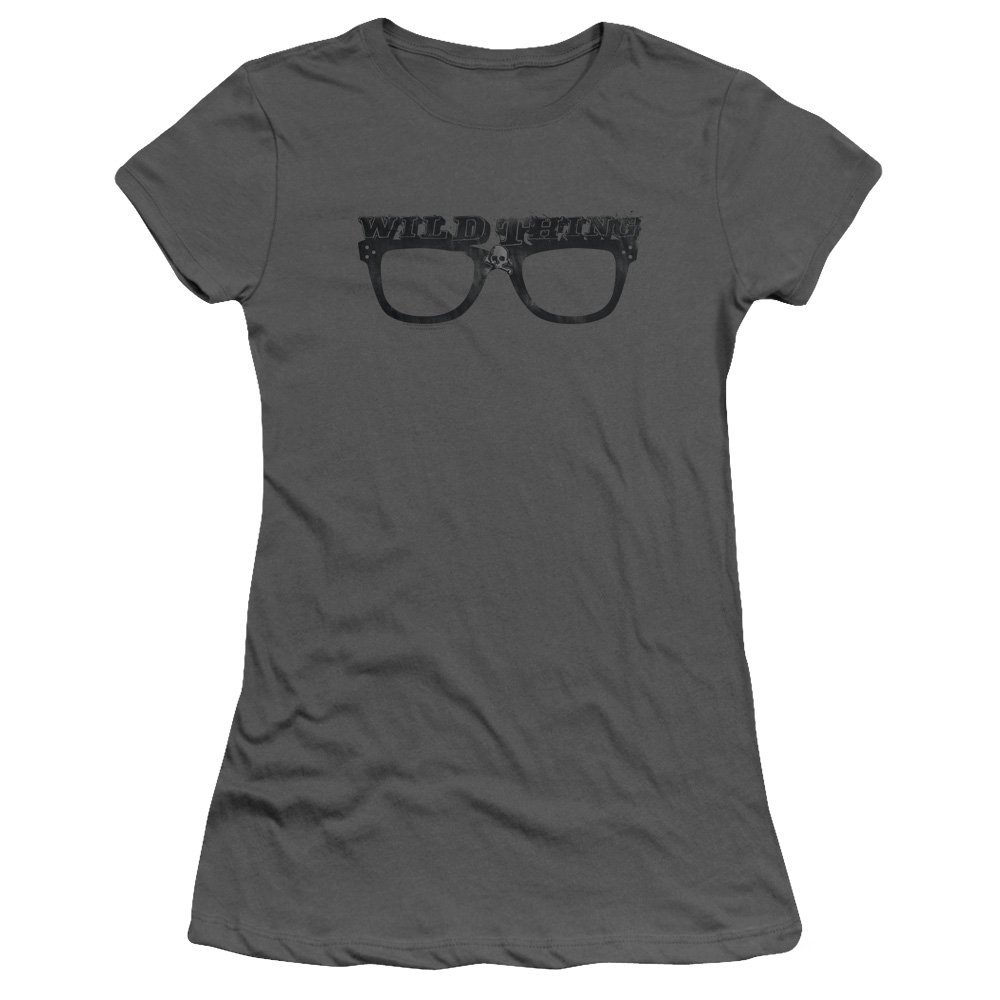 Trevco Major League Wild Thing Juniors' Sheer Fitted T Shirt, 2X-Large Charcoal