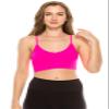 Kurve Soft Rib Low-Back Crop Bra Cami, UV Protective Fabric UPF 50+ (Made with Love in The USA), Neon Fuschia, Large/X-Large view 1