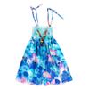Baby Girls Sundress for 1-8 Years Old Kids Children Vestidos Floral Bohemian Beach Straps Dress Necklace Sets (18-24 Months, Blue) view 1