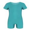 Freebily Kids Girls Sleeveless Keyhole Back Gymnastics Leotard Unitard Jumpsuit Spandex Tumbling Dance Bodysuit Biketard Turquoise Short Sleeve 8 Years view 1