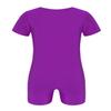 Freebily Kids Girls Sleeveless Keyhole Back Gymnastics Leotard Unitard Jumpsuit Spandex Tumbling Dance Bodysuit Biketard Purple Short Sleeve 14 Years view 2