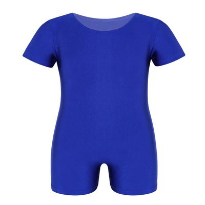 Freebily Kids Girls Sleeveless Keyhole Back Gymnastics Leotard Unitard Jumpsuit Spandex Tumbling Dance Bodysuit Biketard Blue Short Sleeve 10 Years