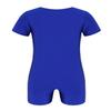 Freebily Kids Girls Sleeveless Keyhole Back Gymnastics Leotard Unitard Jumpsuit Spandex Tumbling Dance Bodysuit Biketard Blue Short Sleeve 6 Years view 2