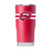Gametime Sidekicks Western Kentucky 20oz Red Tumbler - Officially Licensed, 18/8 Stainless Steel, Double-walled, Vacuum-insulated, UV LED Printed Logos, Sweatless, Stays Hot/Cold - 360 Wrap view 1