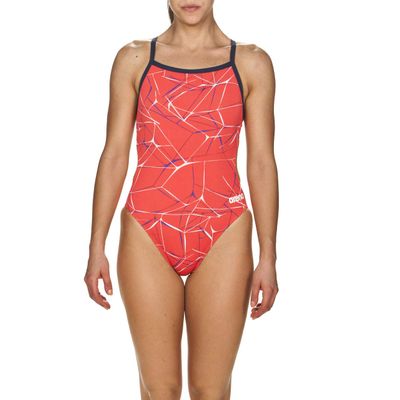 ARENA Women's Water Challenge Back MaxLife One Piece Athletic Training Swimsuit, Fluorescent Red, 22
