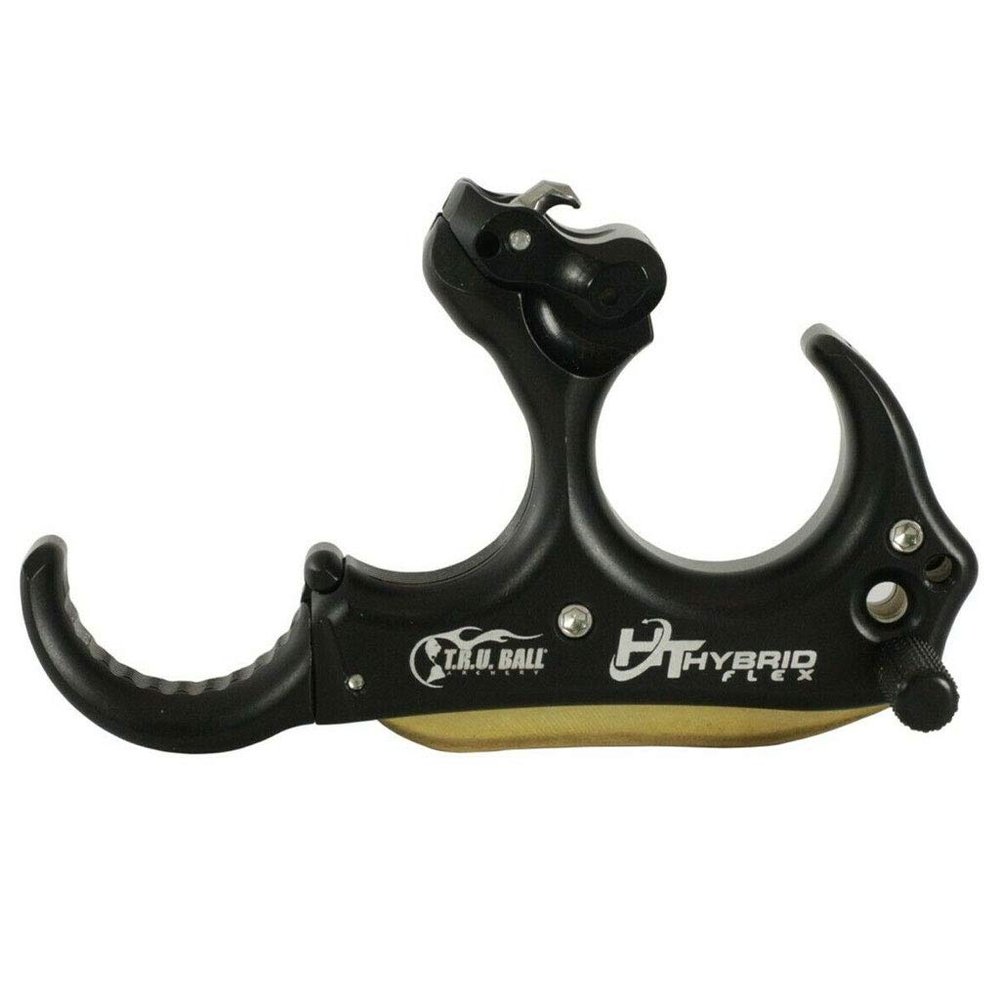 T.R.U. BALL TruBall HT Hybrid Flex - 3 or 4 Finger (Ergonomically Adjustable Finger Pieces) - Black/Brass - Large
