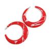 70mm Large Red Acrylic with Marble Effect Hoop Earrings view 4