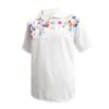 Monterey Club Men's Cube Element Print Contrast Polo Shirt #1681 (White/Navy/Red, Large) view 1