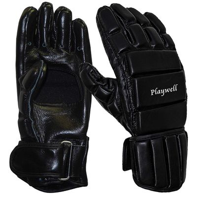 Playwlel Full Contact Leather Escrima/Kali Gloves - Black, M