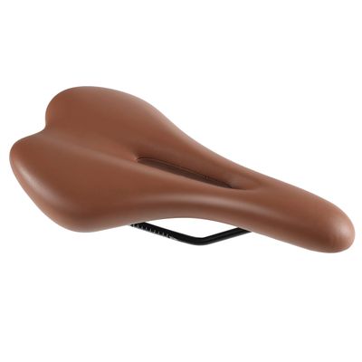 Bike Saddle Seat Pad Breathable Hollow Thicks Comfortable Bicycle Fit for MTB Road Bike Fixed Gear Bike (Normal, Brown)